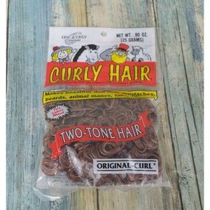Vintage One & Only Curly Doll Hair Two-Tone Brown